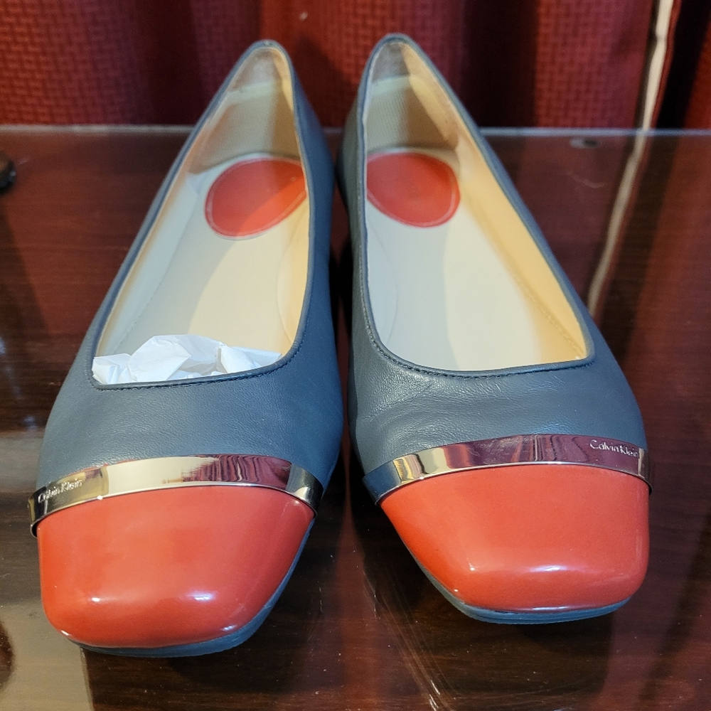 Calvin Klein Grey and Orange Flats